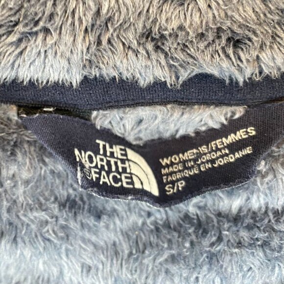 The North Face Womens Half-Zip Pullover Jacket Small Fuzzy Fleece Blue & Gray - Picture 3 of 13
